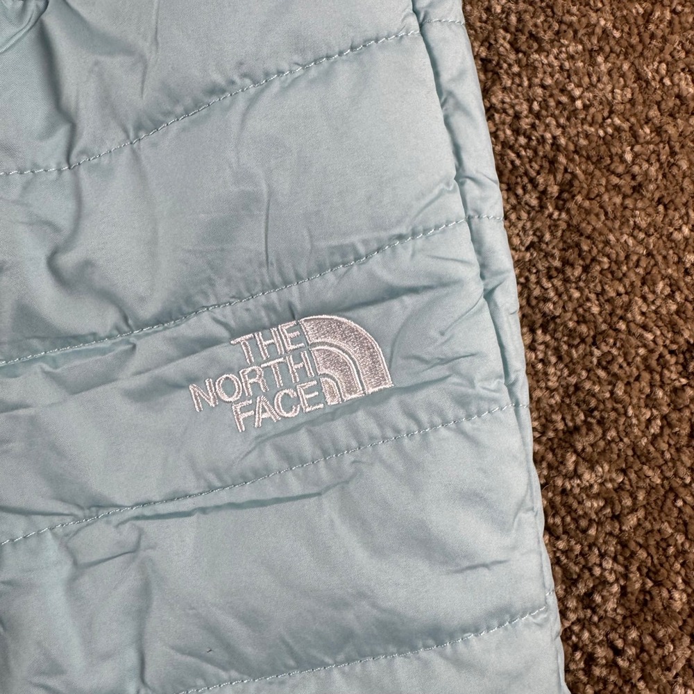 The North Face Reversible Quilted Puffer Pants Mint Green Geometric Infant 0-3M - Picture 2 of 5